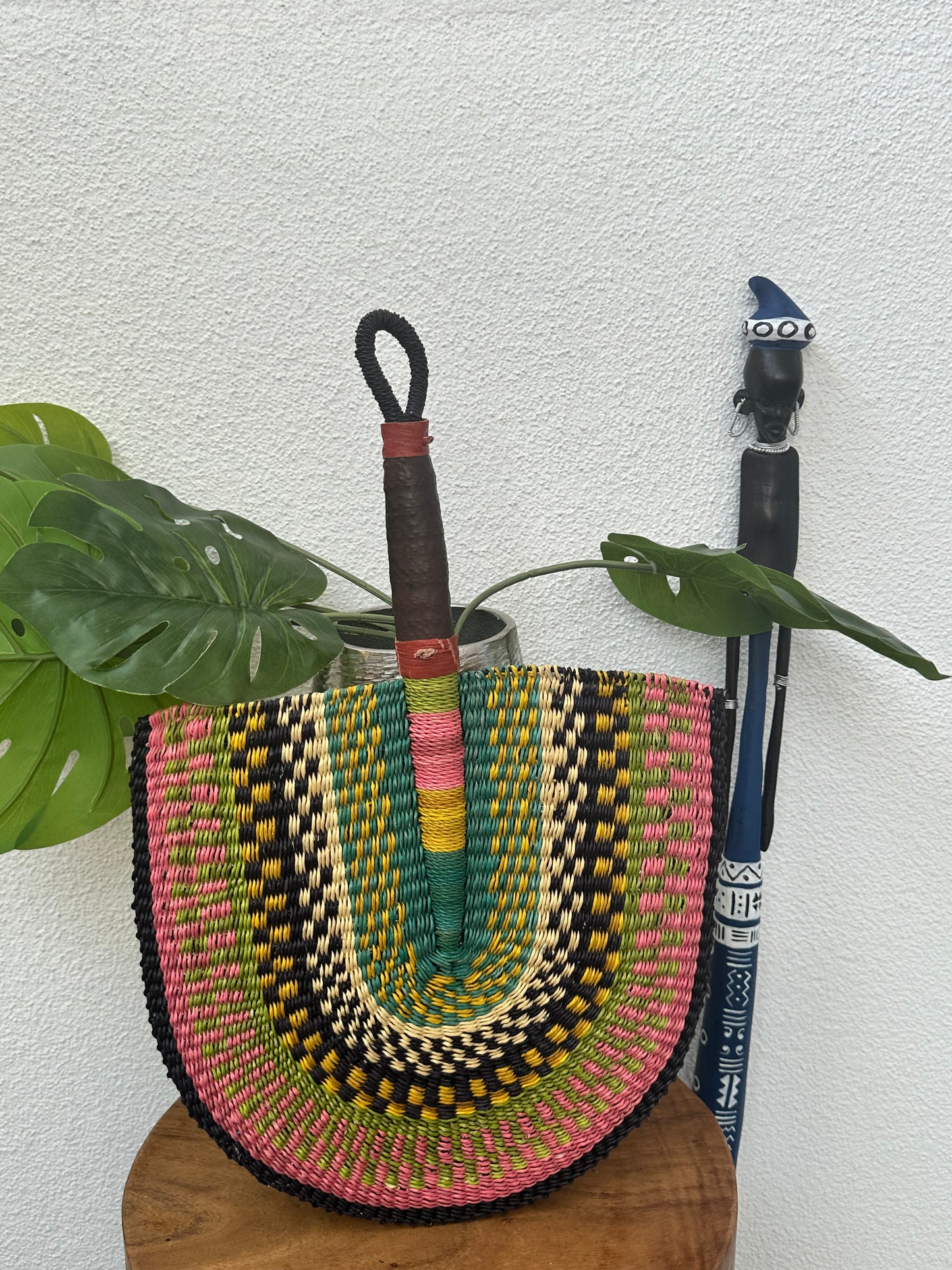 Yellow Turquoise Woven Fan