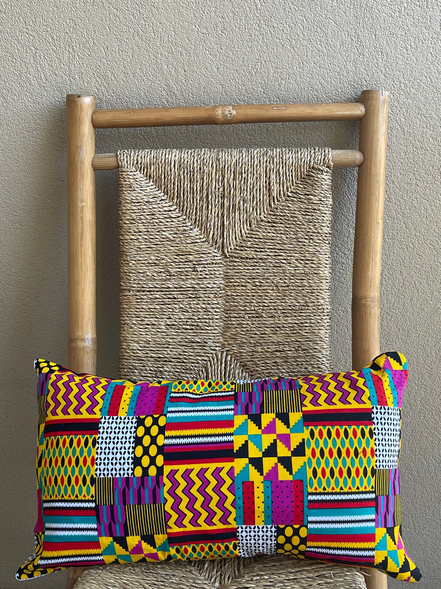 Yellow Kente Pillow Cover