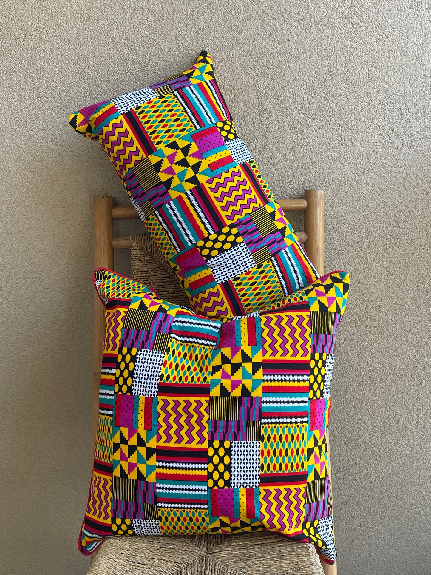 Yellow Kente Pillow Cover