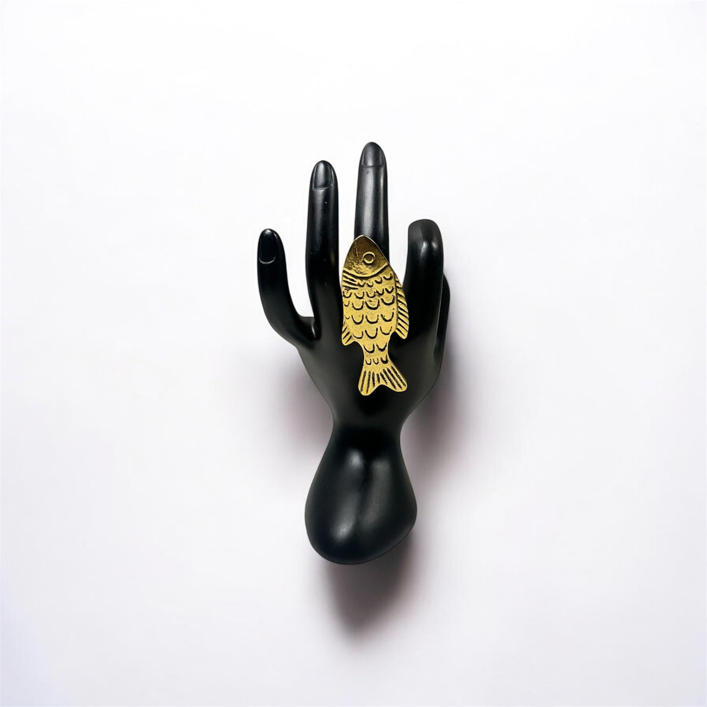 Catch of the Crown: Brass Fish Ring