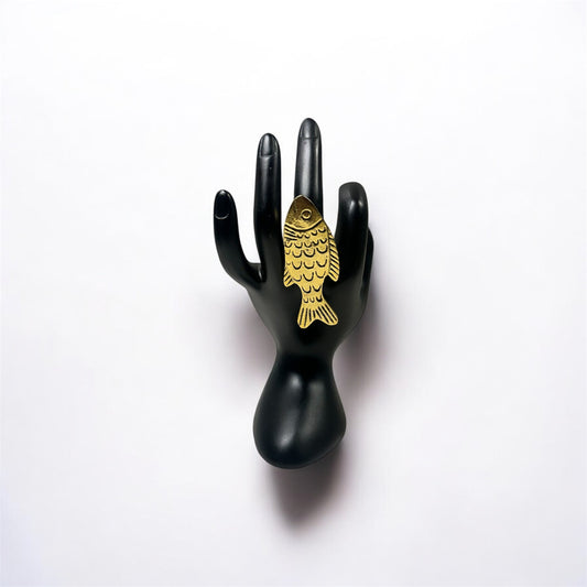 Catch of the Crown: Brass Fish Ring