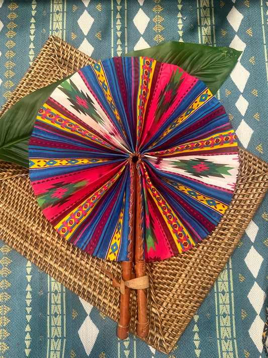Nuru Furaha Colorful Ankara Folding Fan