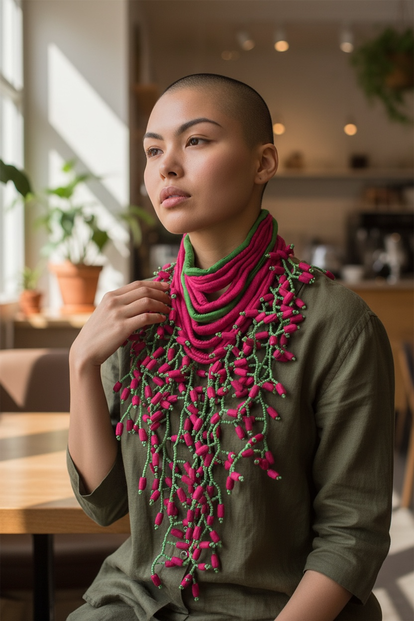 Joy Is Not Quiet — Magenta & Green Statement Adornment