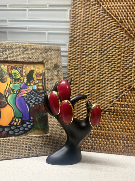 Ayanda Cranberry Brass Ring (Imperfection)