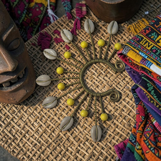 AdornHer “Sunshine Crown” Cowrie Ear Cuff (Dual Wear)