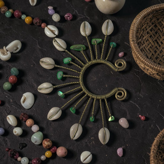 AdornHer “Emerald Crown” Cowrie Ear Cuff (Dual Wear)