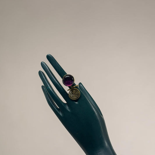 Violet Current Spiral Brass Ring