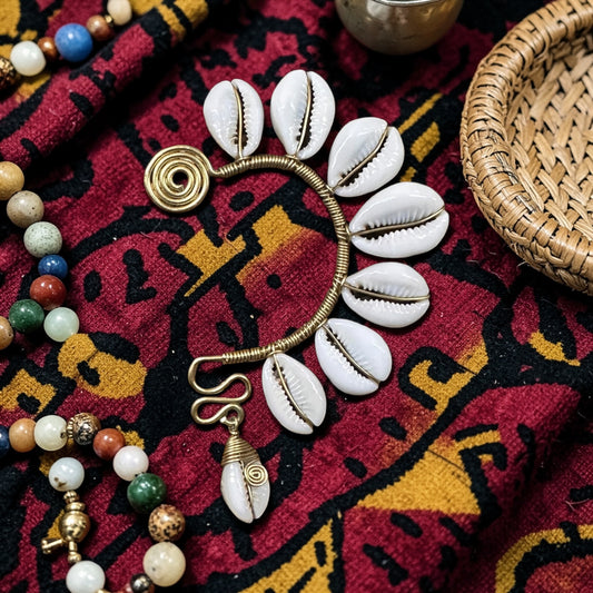 AdornHer “Spiral Sun” Cowrie Ear Cuff (Left Ear)