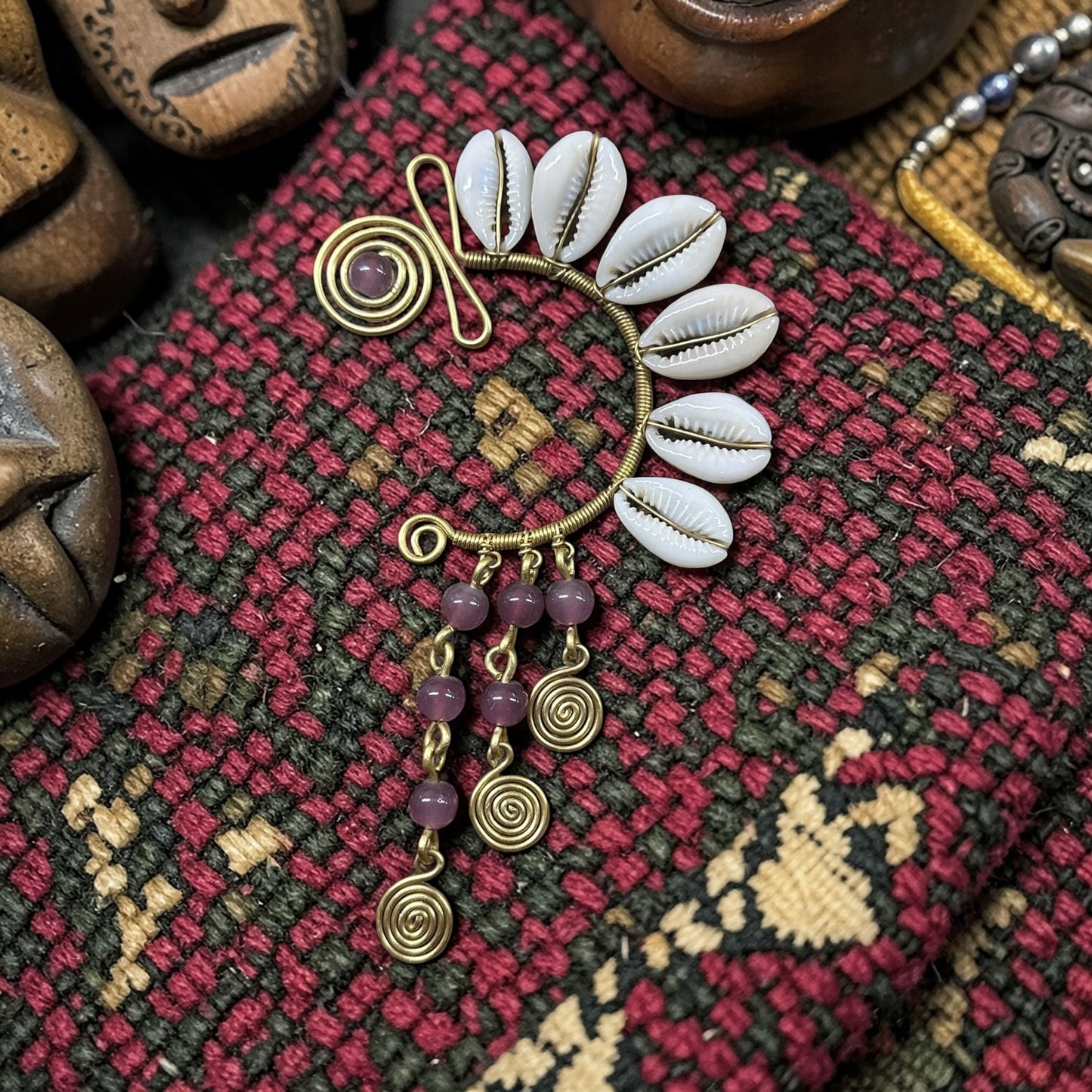 AdornHer “Royal Tide” Cowrie Ear Cuff (Left Ear)
