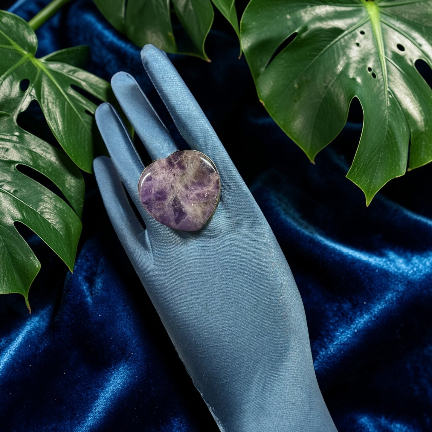 Amethyst Brass Ring – Heart
