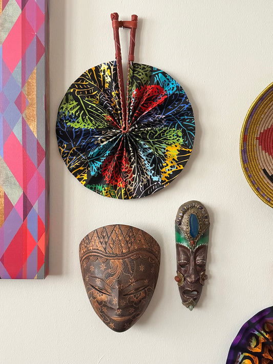 Electric Jungle Ankara Folding Fan