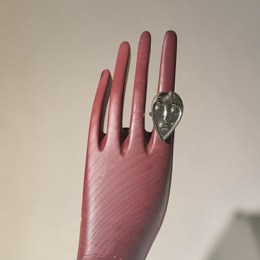Ancestral Mask Silver Ring