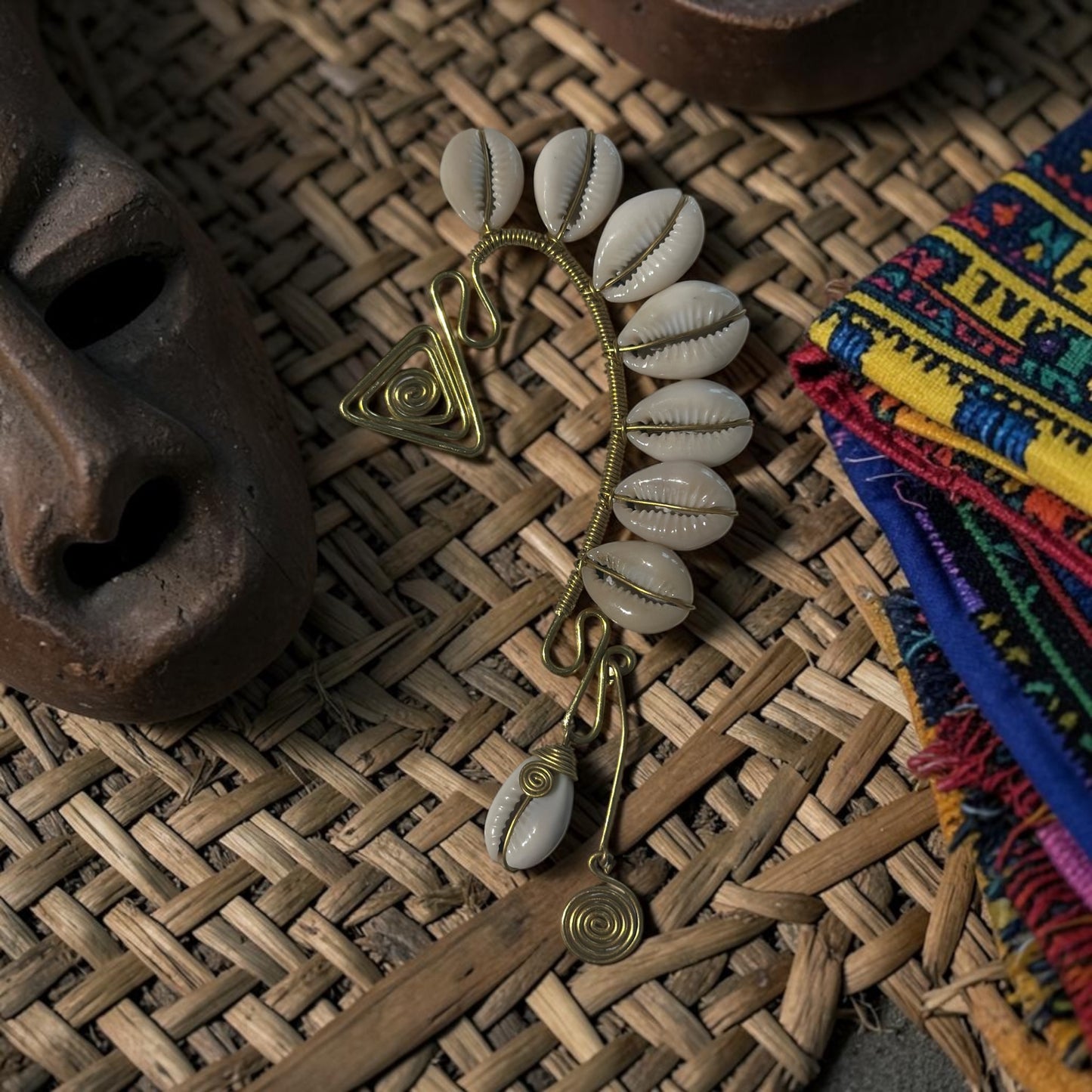 AdornHer “Ancestral Path” Cowrie Ear Cuff (Left Ear)