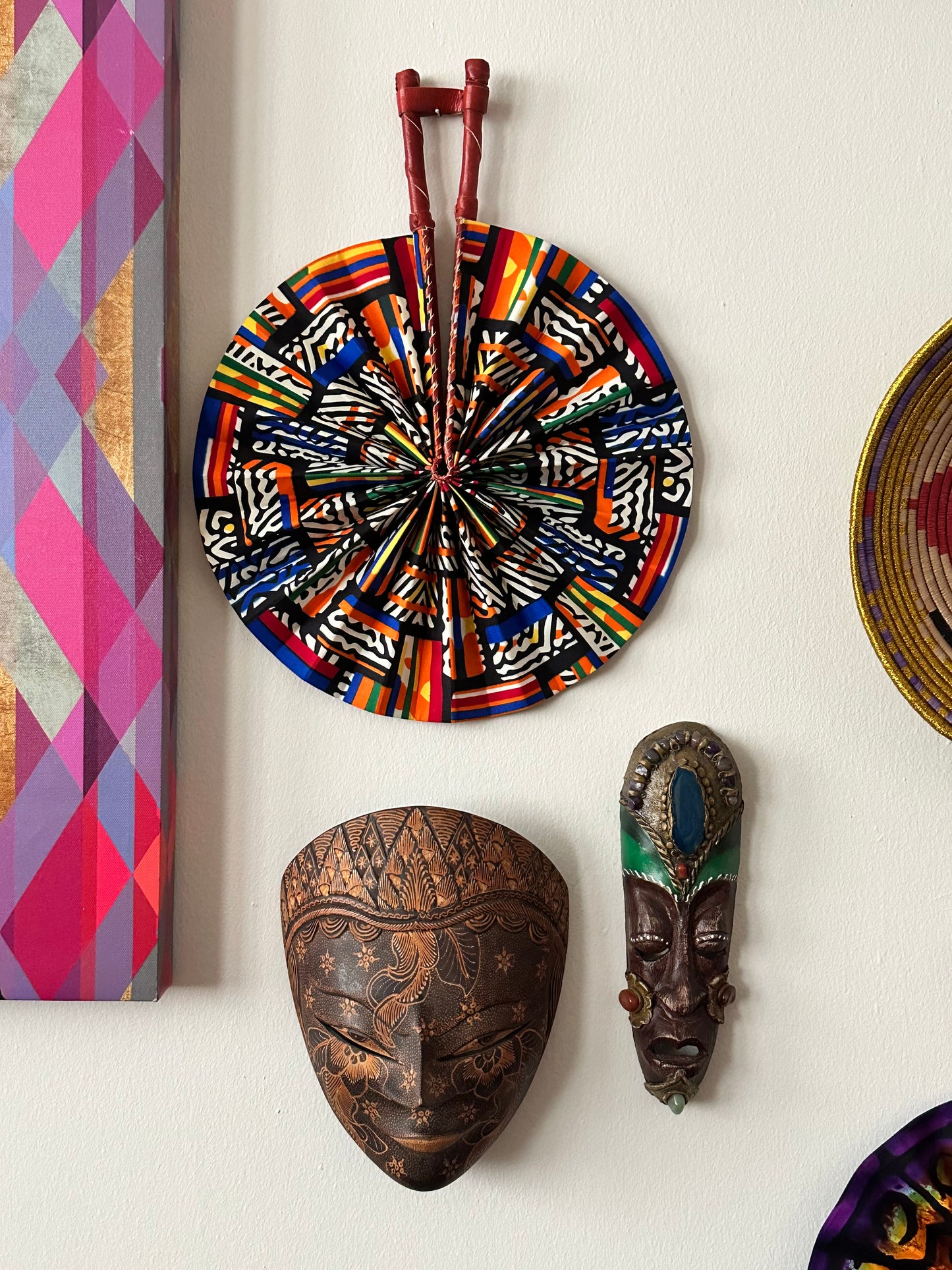 Color Code Ankara Folding Fan