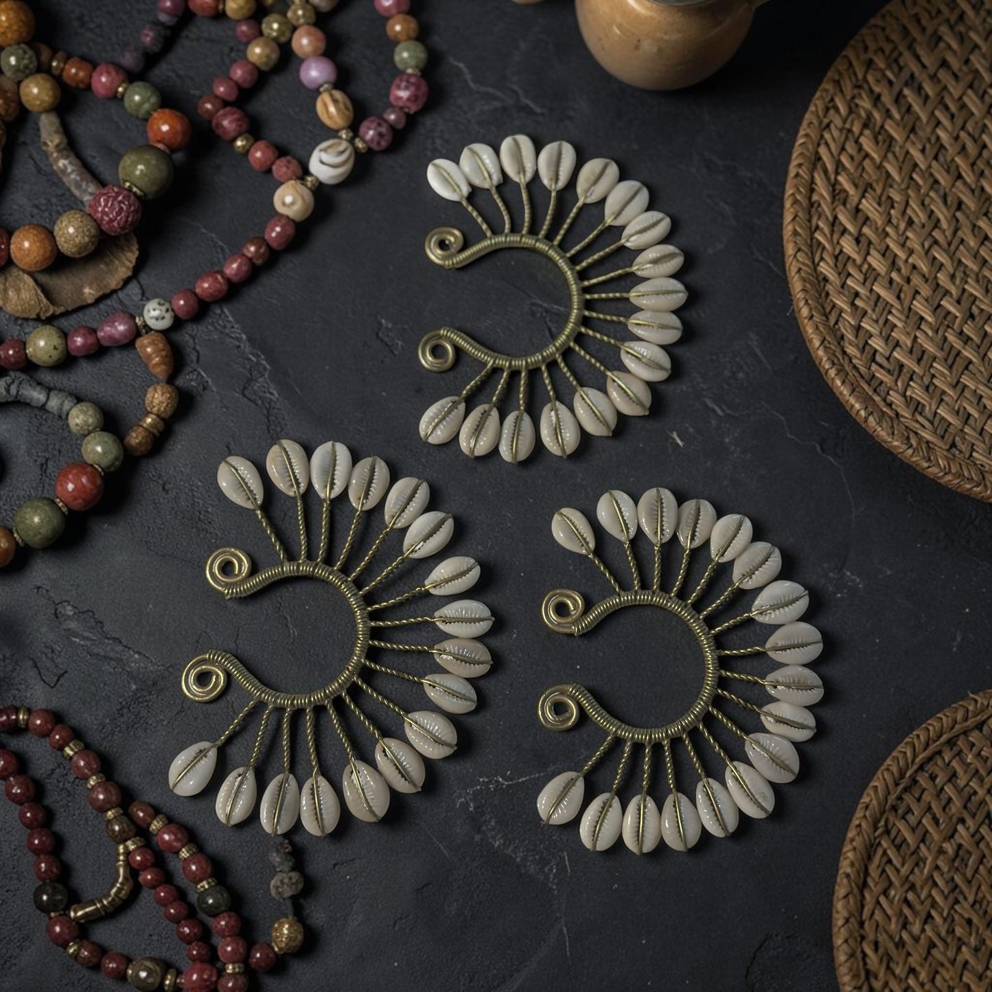 AdornHer “Cowrie Crown” Ear Cuff (Dual Wear)