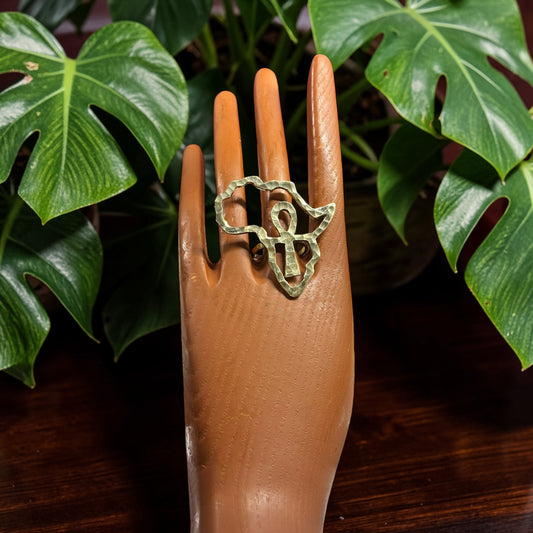 Ankh Heritage Africa Brass Ring