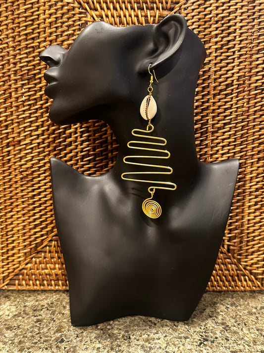 Kaya Swirl Brass Earrings