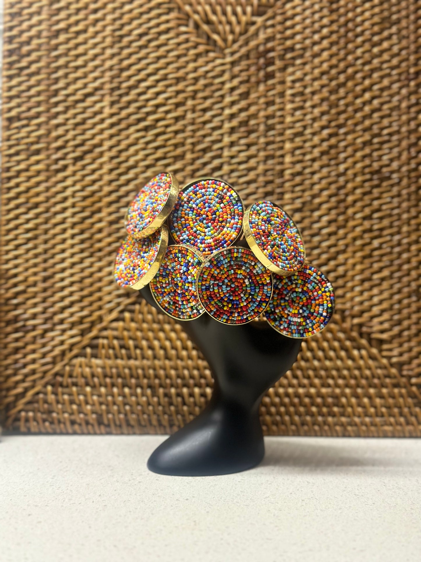 Umoja Rainbow Beaded Brass Ring