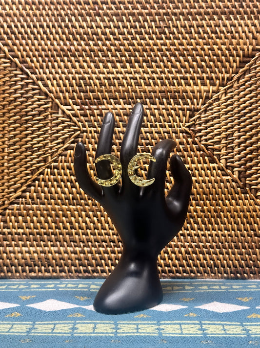 Crescent Moon Brass Ring