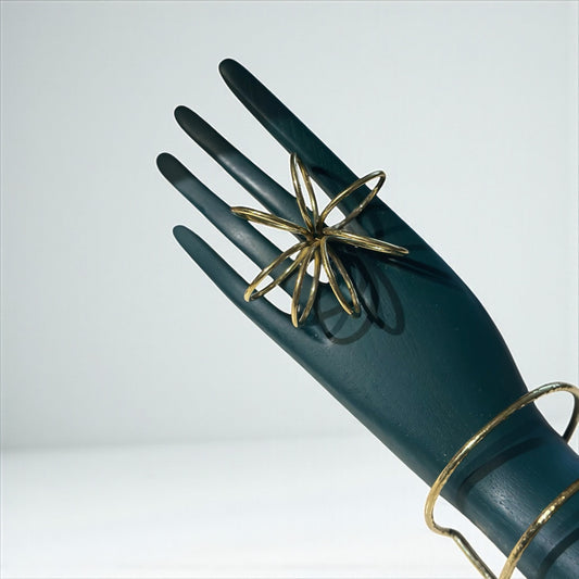 Radiant Bloom Brass Ring