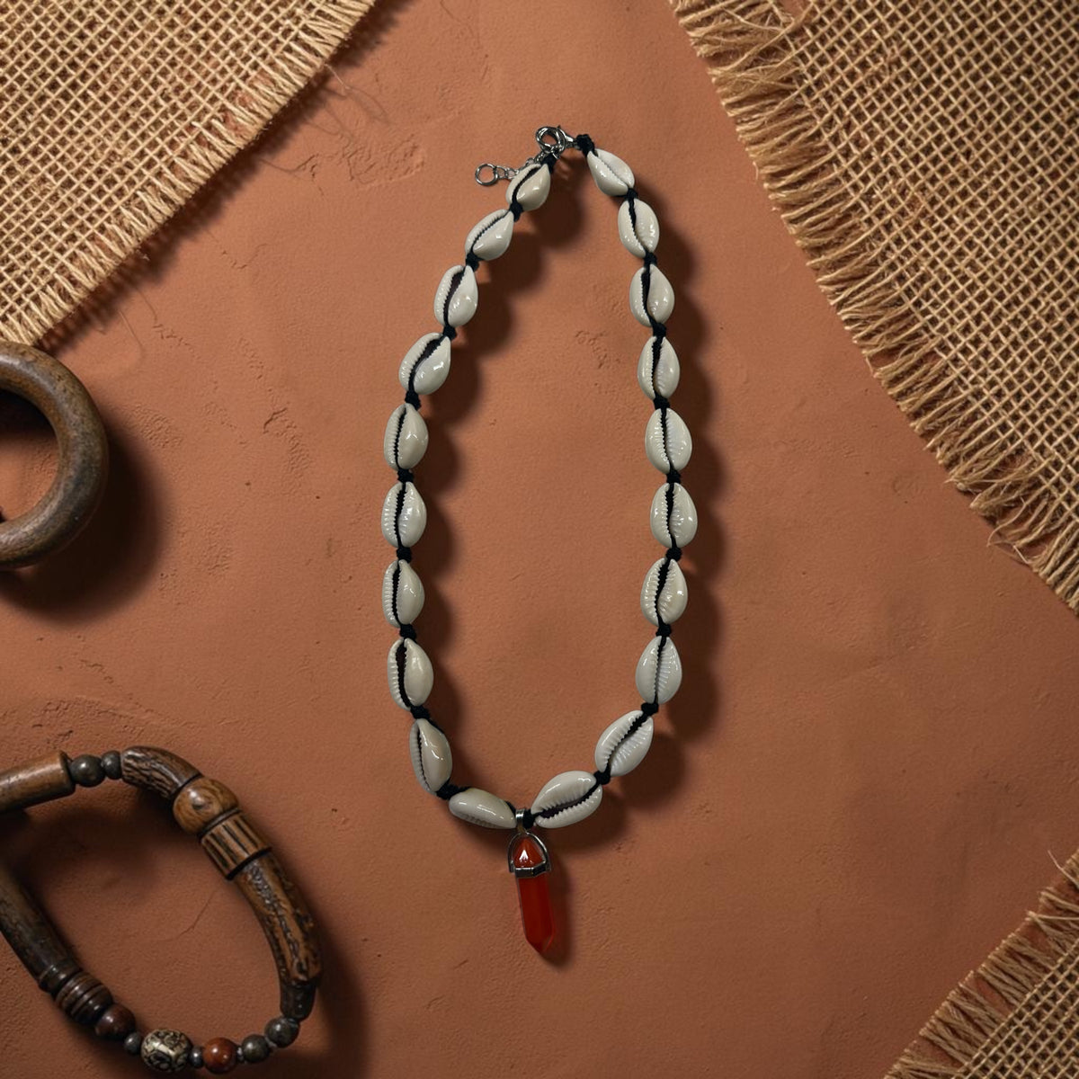Sacred Ember Cowrie Necklace