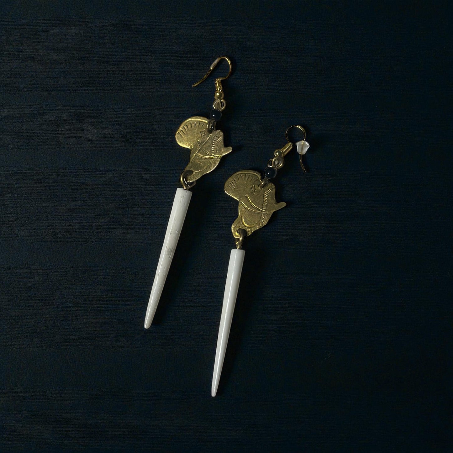 Africa Warrior Spear Earrings — Pure Ivory