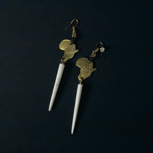 Africa Warrior Spear Earrings — Pure Ivory