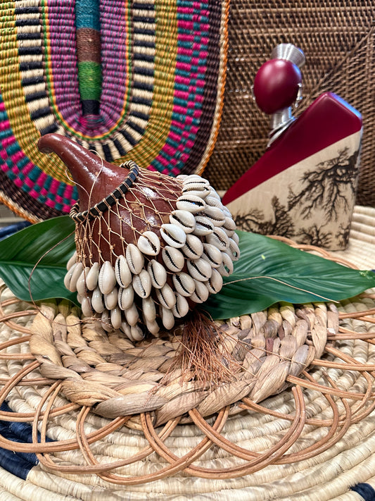 Chestnut Cowrie Shell Gourd Shekere (Medium)