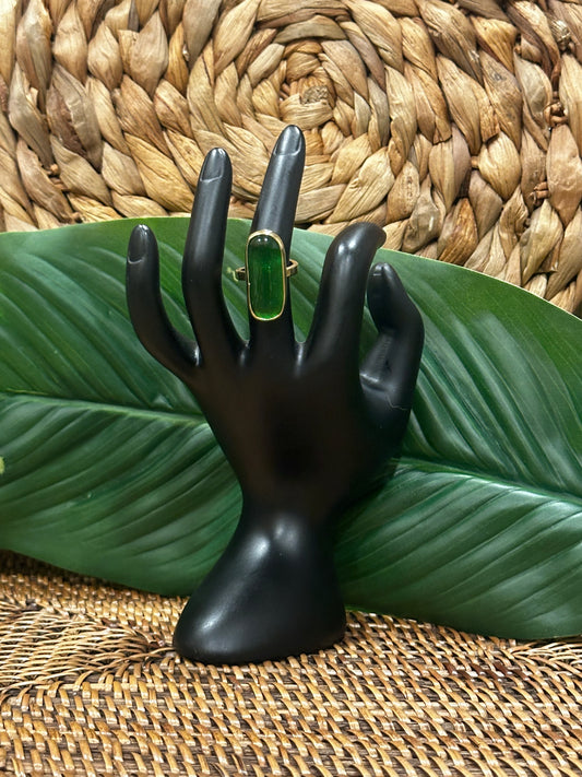 Bahati Emerald Brass Ring