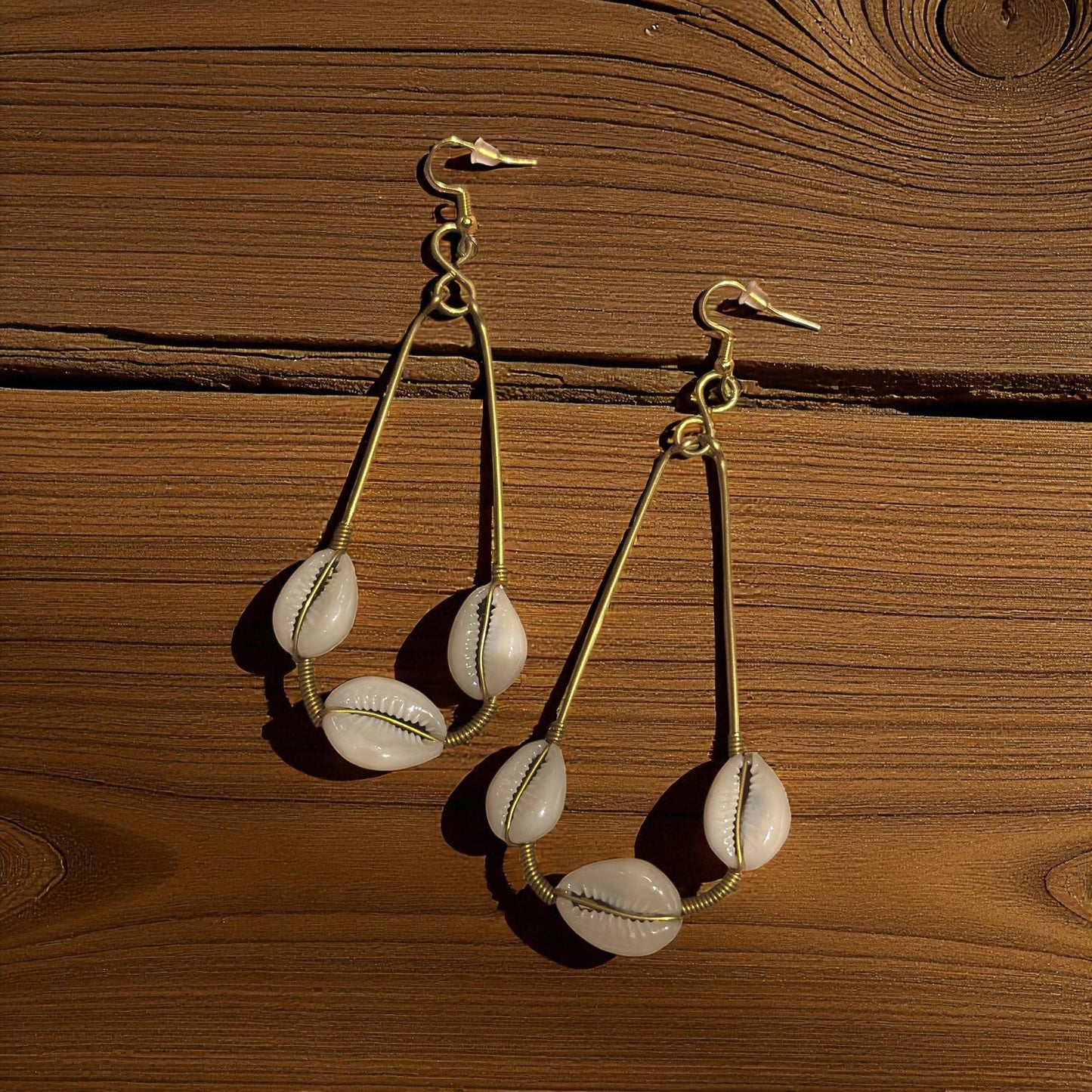 Ocean Blessing Cowrie Teardrop Earrings