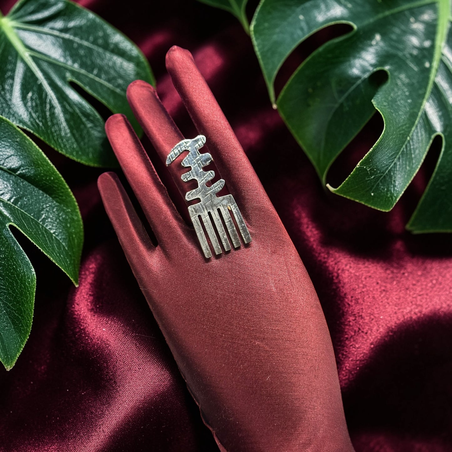 Adinkra Essence Silver Ring Style 2