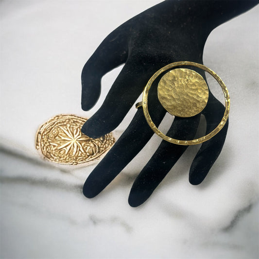 Celestial Orbit: Hammered Brass Ring