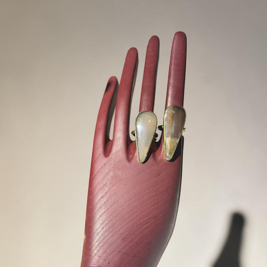 Ivory Cascade Brass Ring