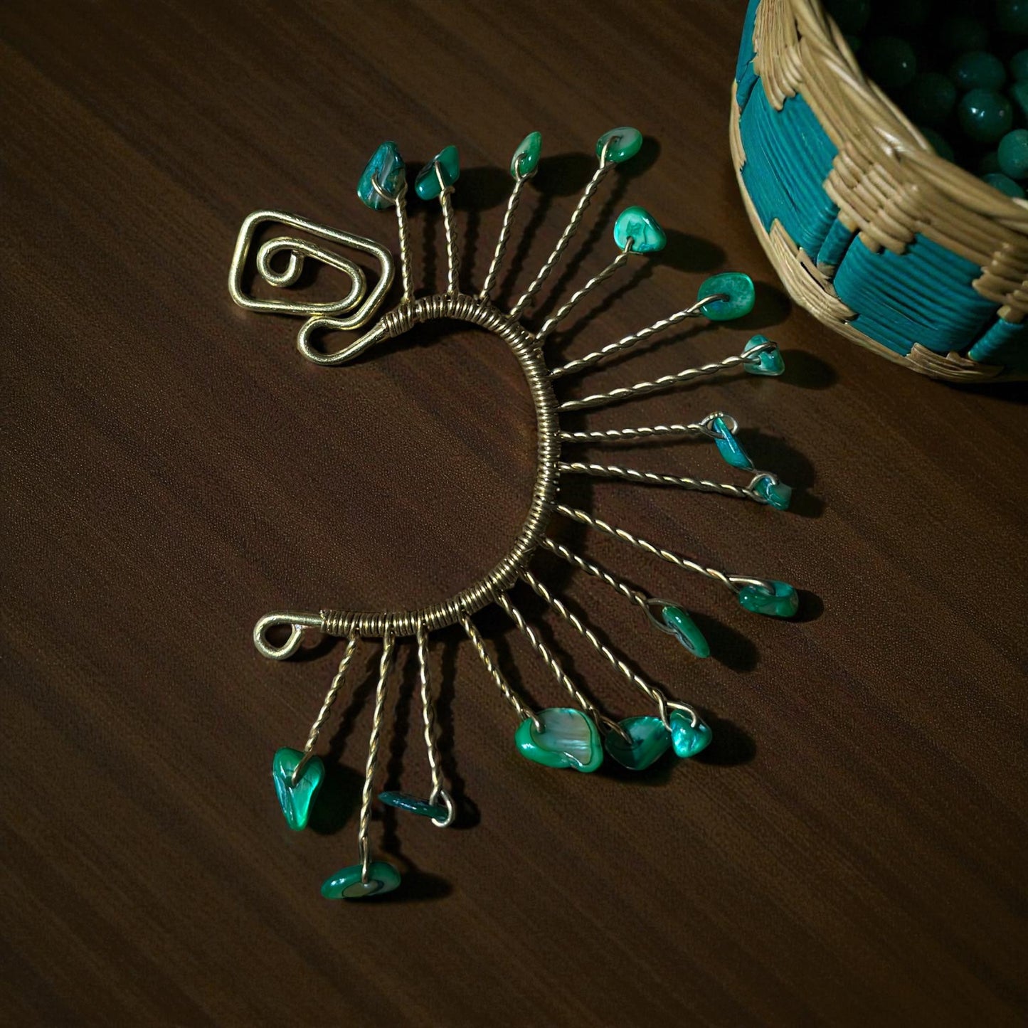 Emerald Aura Ear Cuff Style 2 – Left Ear