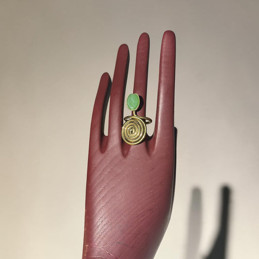 Jade Majesty Brass Ring