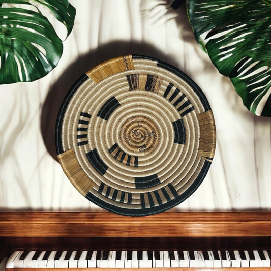 Monochrome Serenade Woven Basket