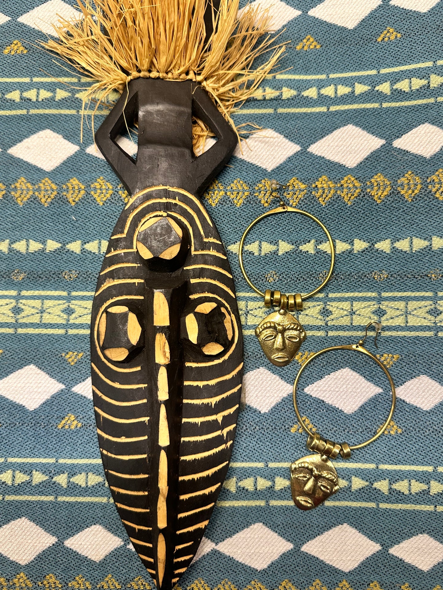Faces of the Ancestors: Statement Brass Hoops