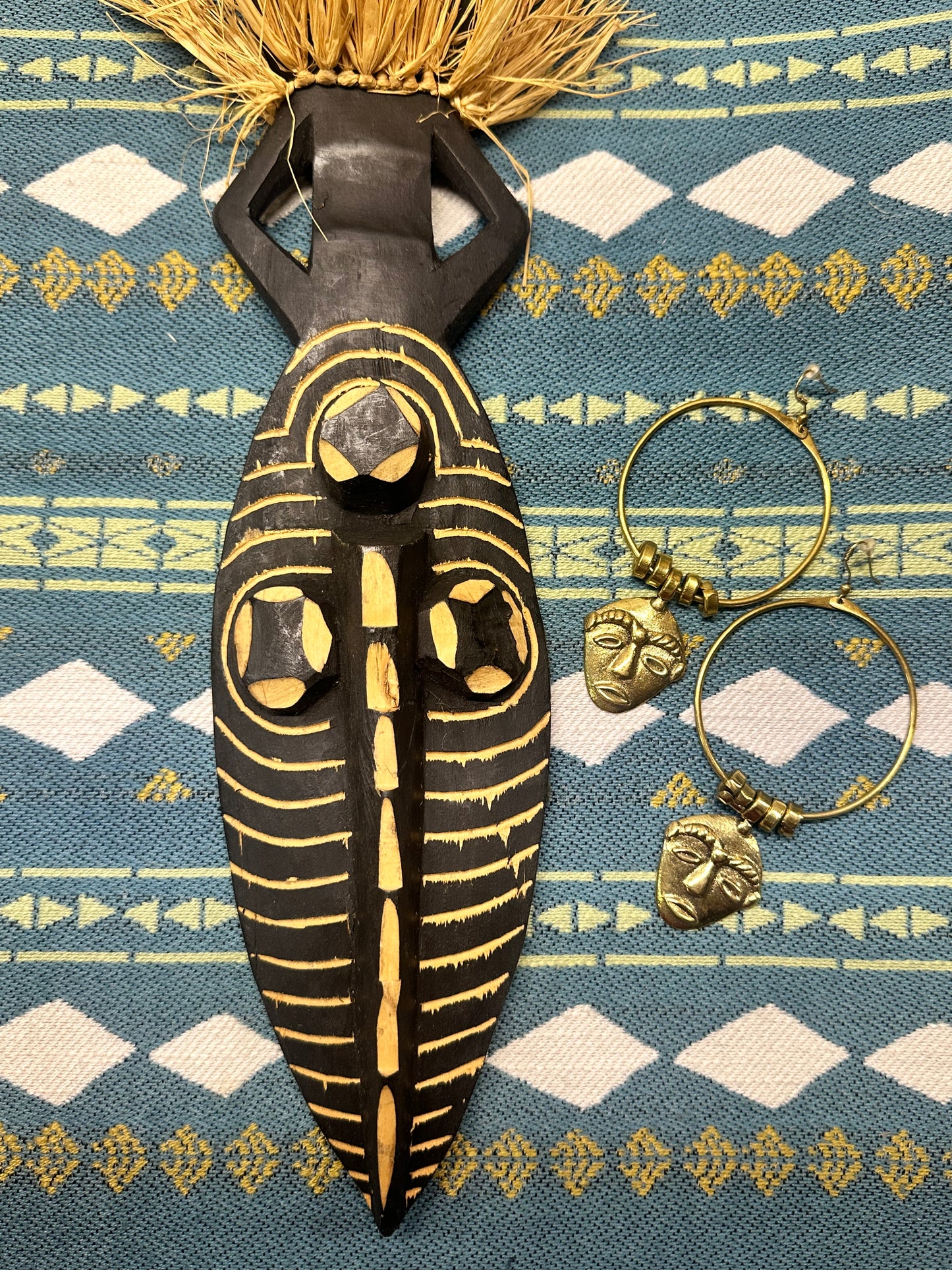 Faces of the Ancestors: Statement Brass Hoops