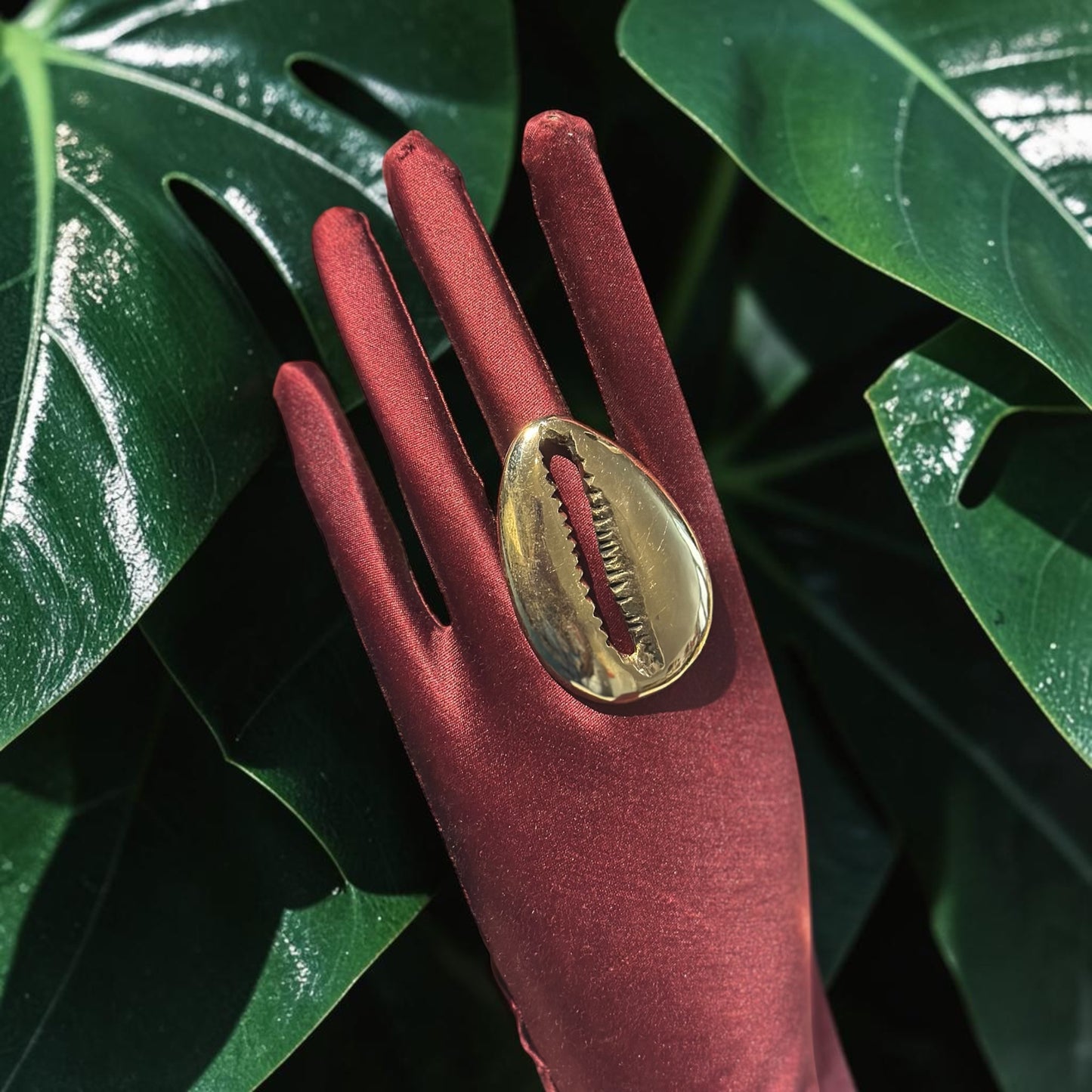 Cowrie Spirit Brass Ring