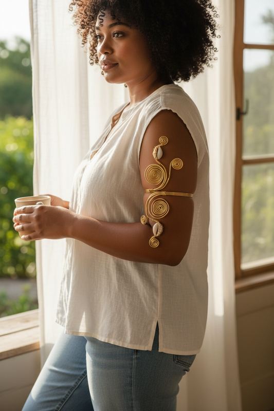 Royal Steps Cowrie Arm Cuff