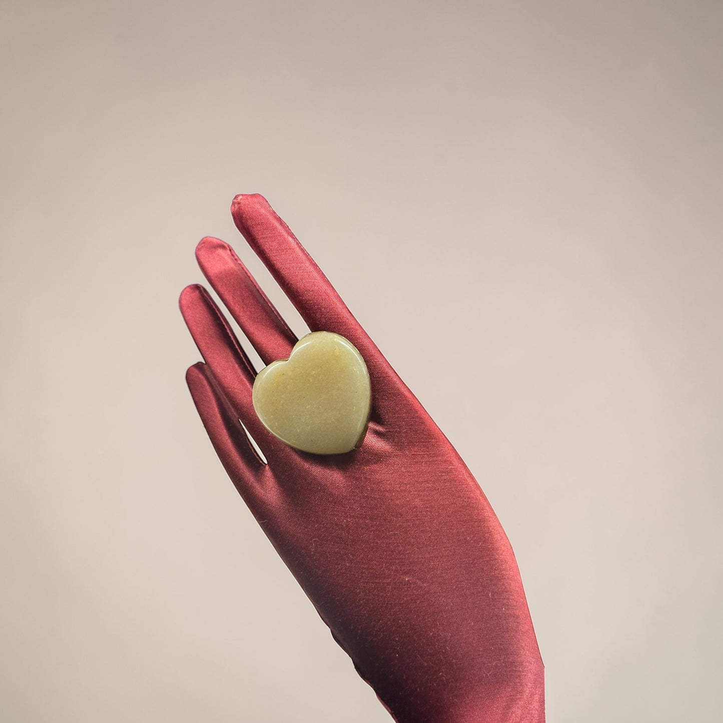Yellow Jasper Brass Ring – Heart
