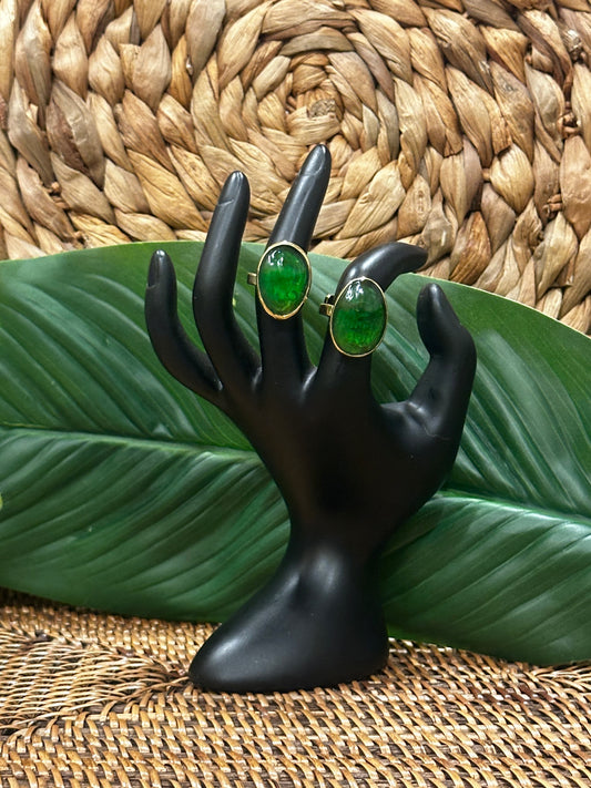 Mzuri Emerald Brass Ring