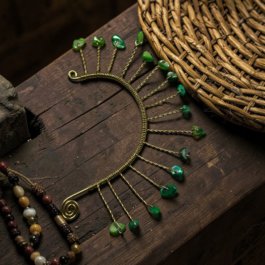 AdornHer “Emerald Spirit” Ear Cuff