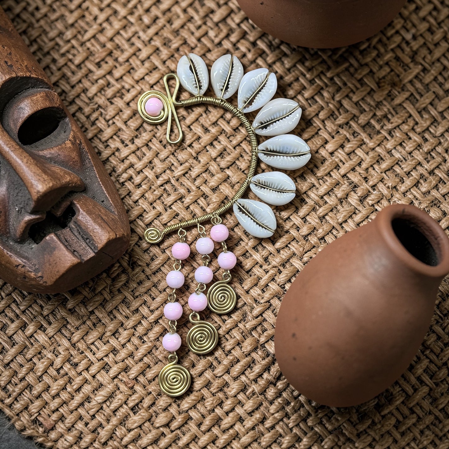 AdornHer “Petal Rain” Cowrie Ear Cuff (Left Ear)