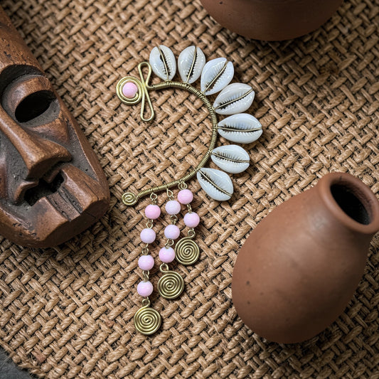 AdornHer “Petal Rain” Cowrie Ear Cuff (Left Ear)