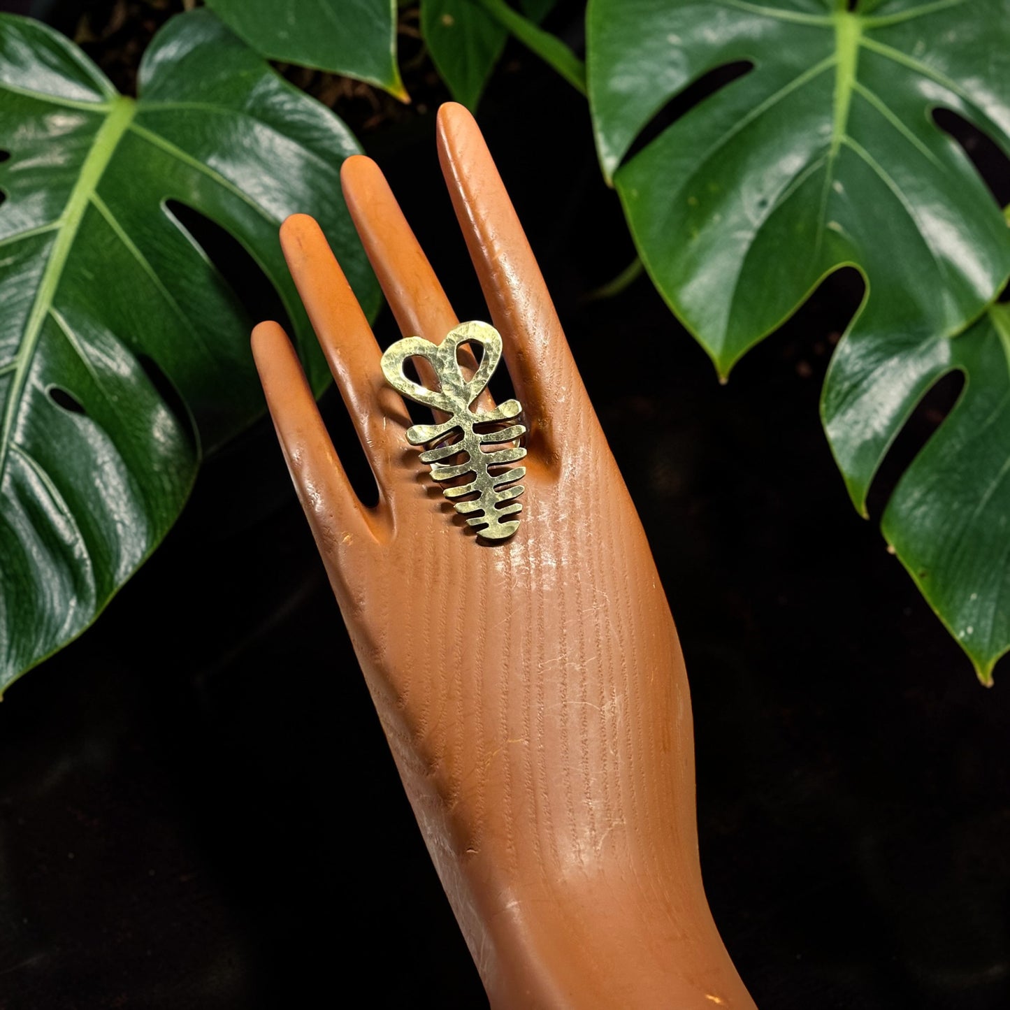 Aya Adinkra Brass Ring