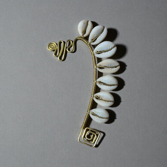 Cowrie Crown Ear Cuff – Left Ear