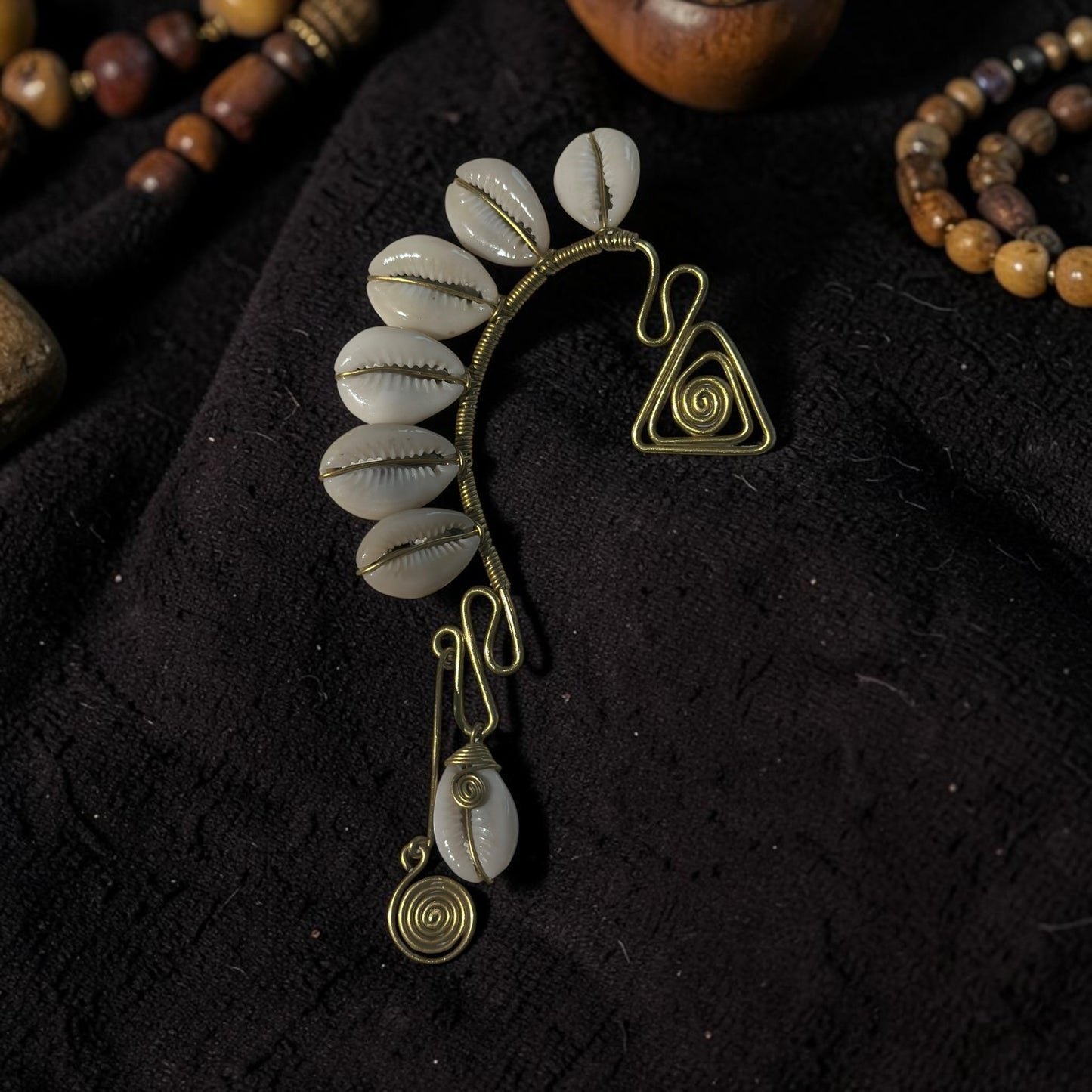 AdornHer “Ancestral Path” Cowrie Ear Cuff (Right Ear)