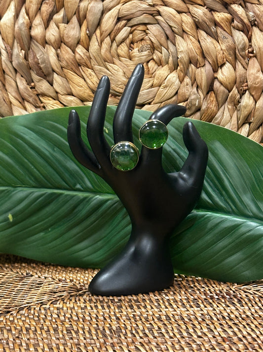 Asali Emerald Brass Ring