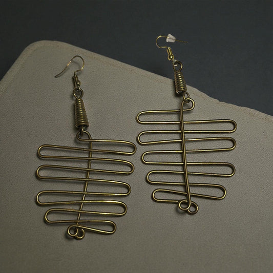 Golden Pathway Wire Earrings